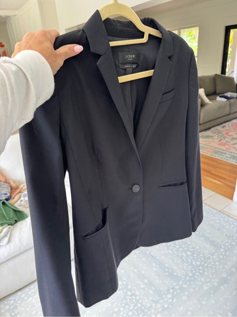 J Crew 365 black single breasted blazer